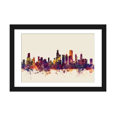 " Chicago, Illinois, USA On Beige " by Michael Tompsett