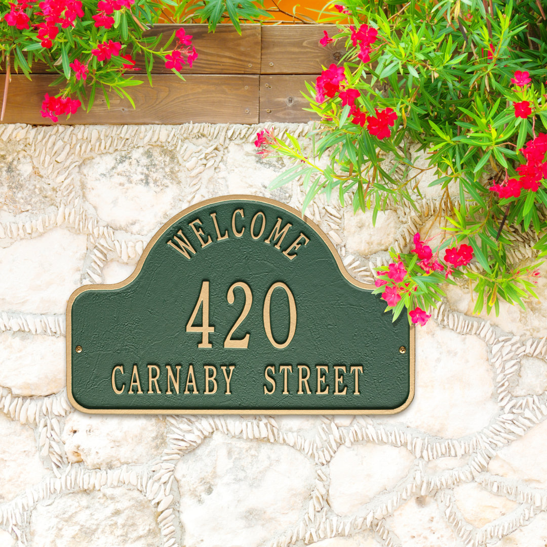 Lexy Welcome 2 Line Address Wall Address Plaque Old Century Forge 