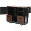 Farmhouse Kitchen Island With Drop Leaf, Power Outlet, And Spacious Storage For Enhanced Functionality And Style In Any Kitchen Or Dining Room.-104032741