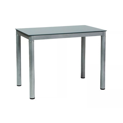 Gemius Glass Top Metal Base Dining Table