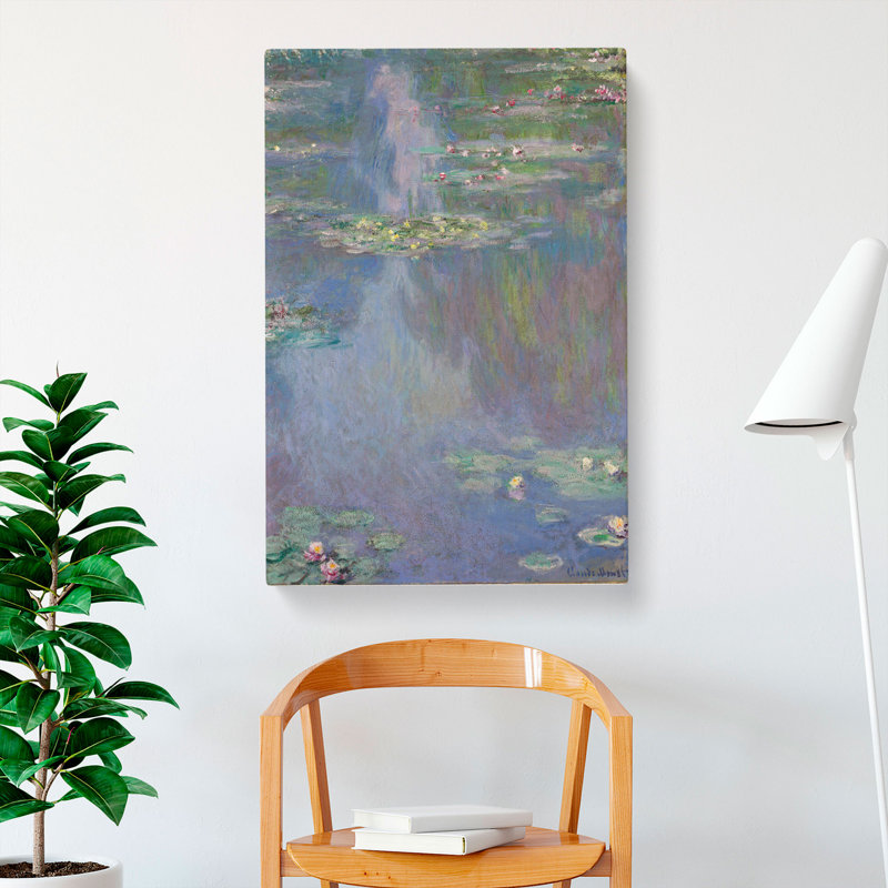 Water Lilies Lily Pond Vol.39 by Claude Monet - Wrapped Canvas Painting, 60cm H x 40cm W x 3cm D