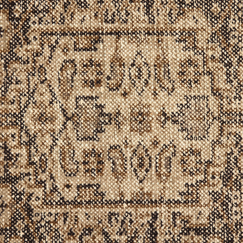 Hand-Knotted Area Rug in Brown, Runner 3' x 12'