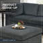 Ensemble de canapé modulaire en chenille gris 6 pièces avec canapé d'angle, fauteuil et repose-pieds