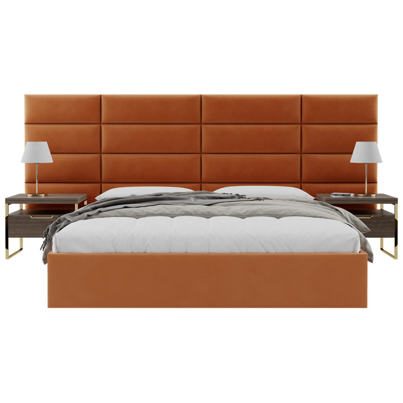 Velvet Wall Paneling in Rust