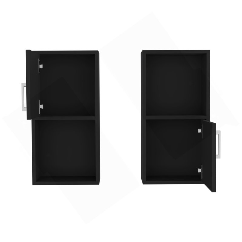 Armoire à pharmacie murale H 24 po H, deux portes, deux tablettes, noir
