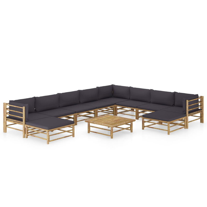 Ensemble de 11 pièces avec coussins Glasser, Gris foncé