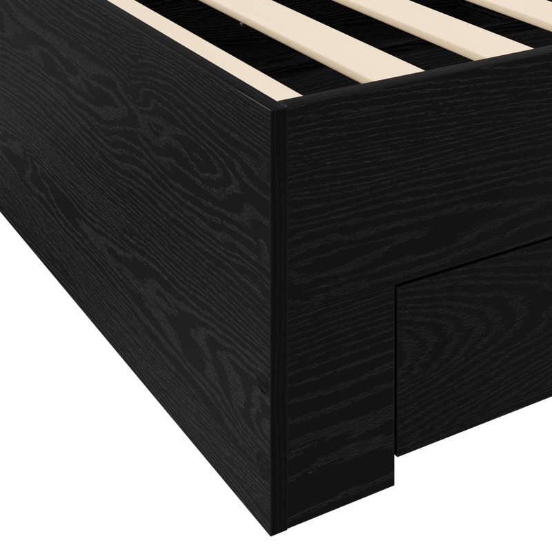 Bed Frame, Black Oak