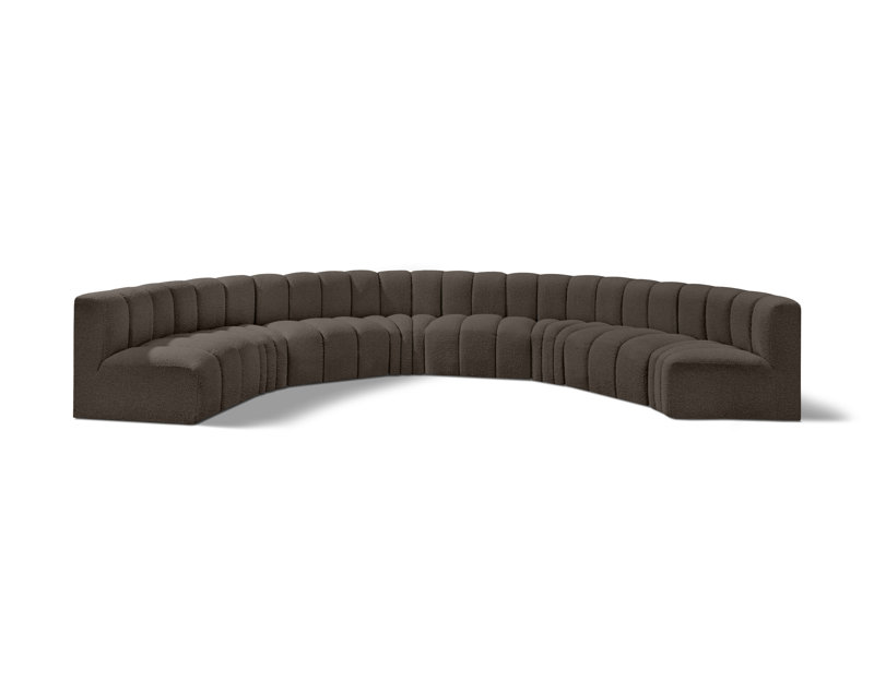 Canapé et chaise rembourrés Hormachea, Tissu brun bouclé
