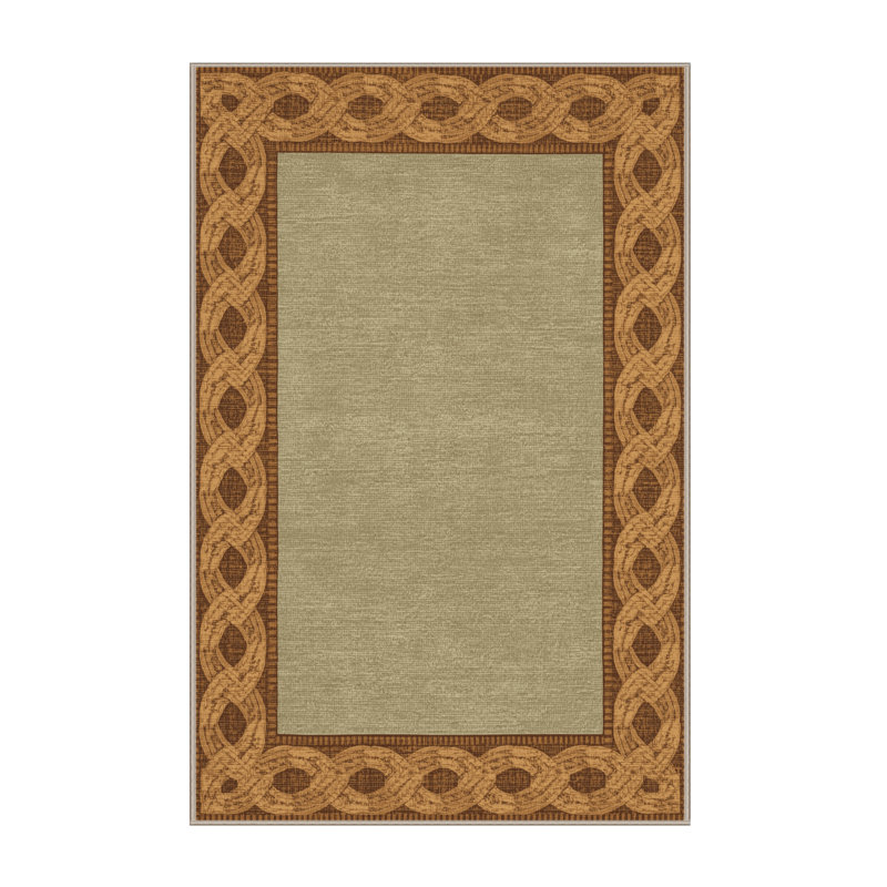 Soft Plush Etamin St Patties Modern & Contemporary Abstract Area Rug in Brown – Beige Binding, 2x5