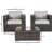 Resort-Grade 3 Outdoor Seating. Made Of Aluminum Frames, Hand-Woven Grey , Comfortable Cushions. Includes 2 Armchairs And A Coffee Table, No Assembly, Quick Hassle- Maintenance With Luxury Style.