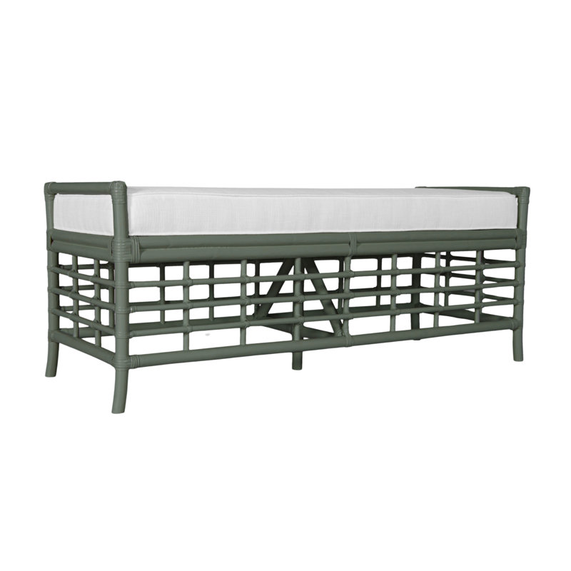 Luna Upholstered Bench, Evergreen