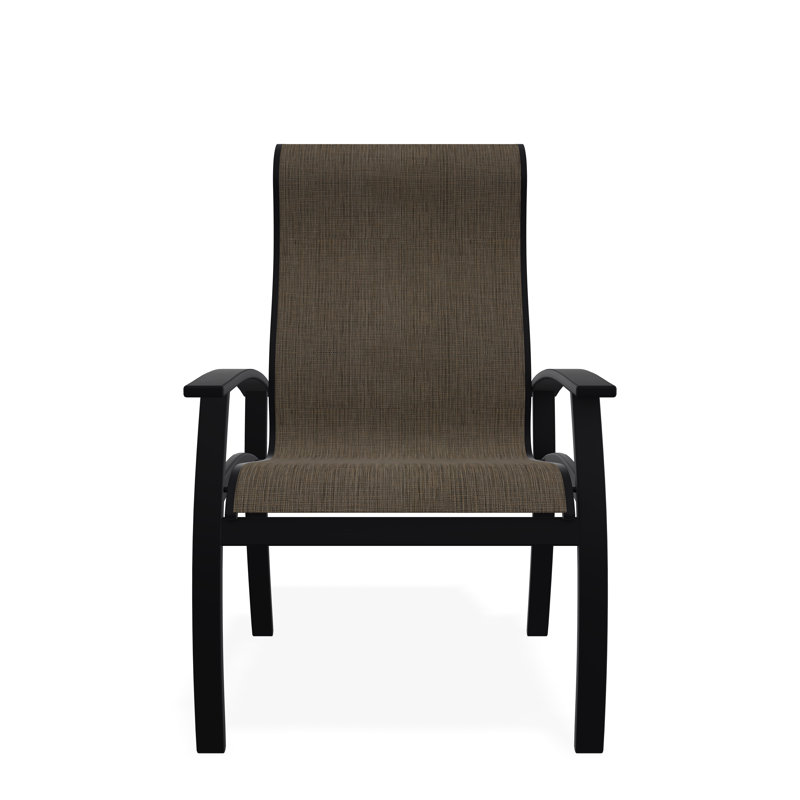 Belle Isle Outdoor Dining Armchair, Elevation Stone, Black