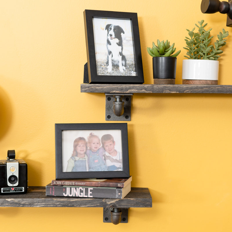 Square Flange Industrial Shelf Bracket Kit - 4 Pack