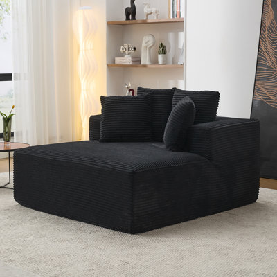 54 Inches Wide Corduroy Upholstered Chaise Lounge Indoor