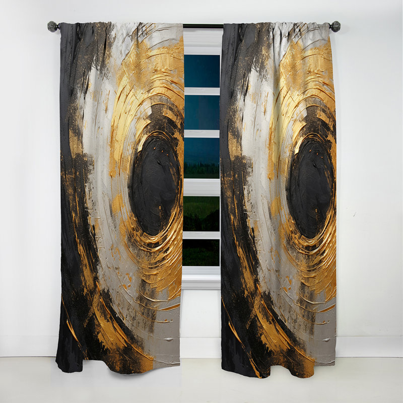 Brayan - Abstract Spirals Curtain - Blackout Abstract Curtain - 1 Panels, 52" W x 95" L