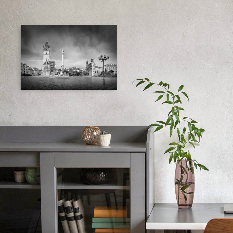 Prague Old Town Grandeur Abstract Contemporary Architecture City Wall Art Print 1 Piece Wrapped Canvas Wall Art