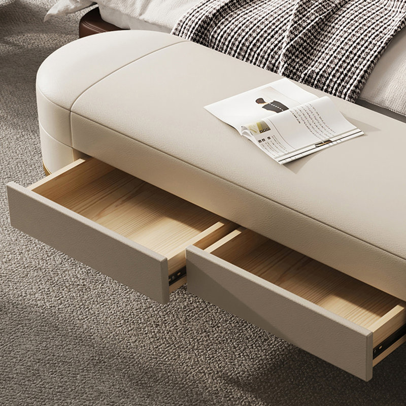 Banc avec revêtement, Beige, 16.54"H x 62.99"L x 17.72"D