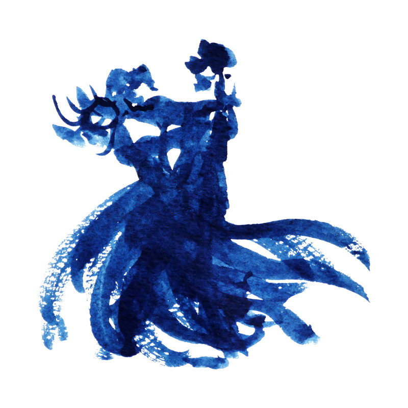 Blue Painting Illustration - Wrapped Canvas Print, 91cm H x 91cm W x 3.8cm D