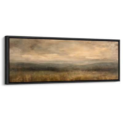 «Golden Field Horizon Misty Landscape Art», impression murale
