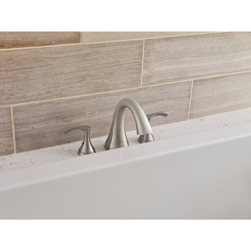 Antioch Double Handle Deck Mounted Roman Tub Faucet Trim, Brushed Nickel