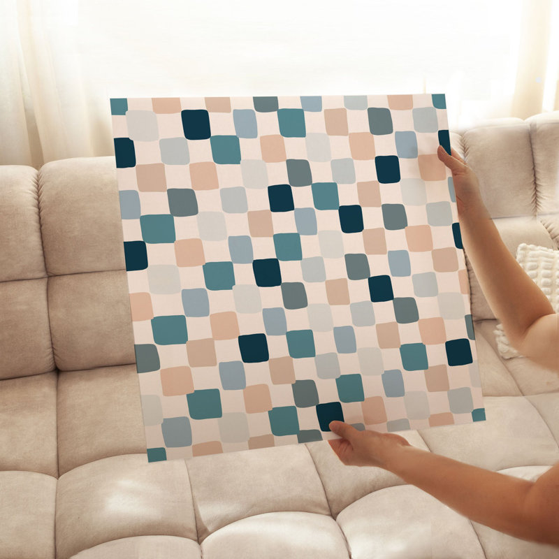 Motif abstrait de carreaux bohémiens, reproduction d'art non encadrée, H 18 po x l 18 po