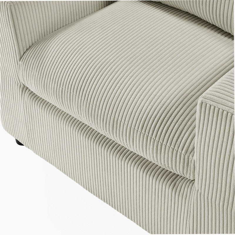 Fauteuil en velours côtelé Chelsea, Beige