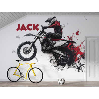 Adhésif décoratif Motocross - autocollant en vinyle personnalisé pour les amateurs de sports extrêmes, les enfants et les amateurs de course