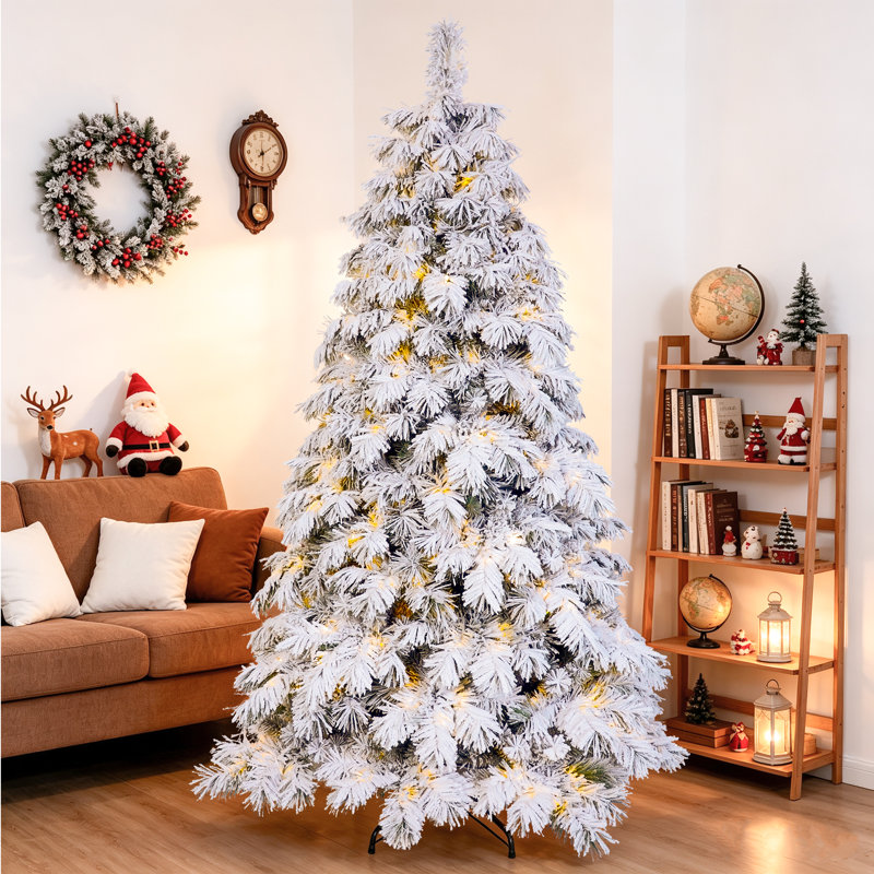 Arbre de Noël enneigé pré-éclairé, 8'