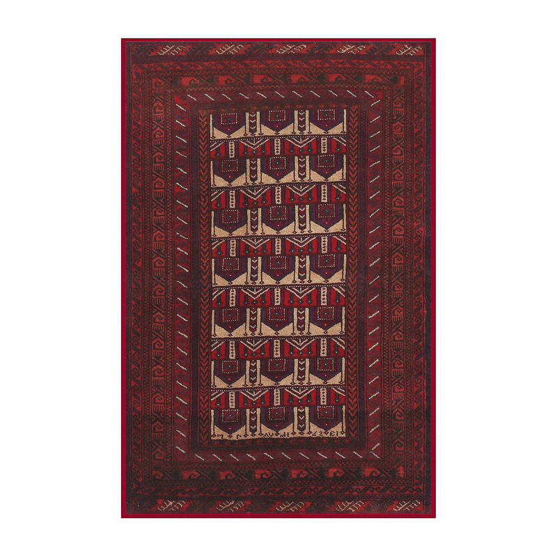 Tapis rouge à motif sud-ouest, Rectangle 6 pi x 9 pi