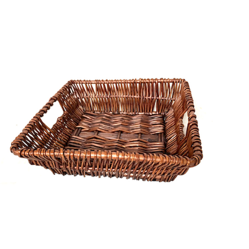 Bayou Breeze Wicker Box, 3.5" H x 12" W x 12" D