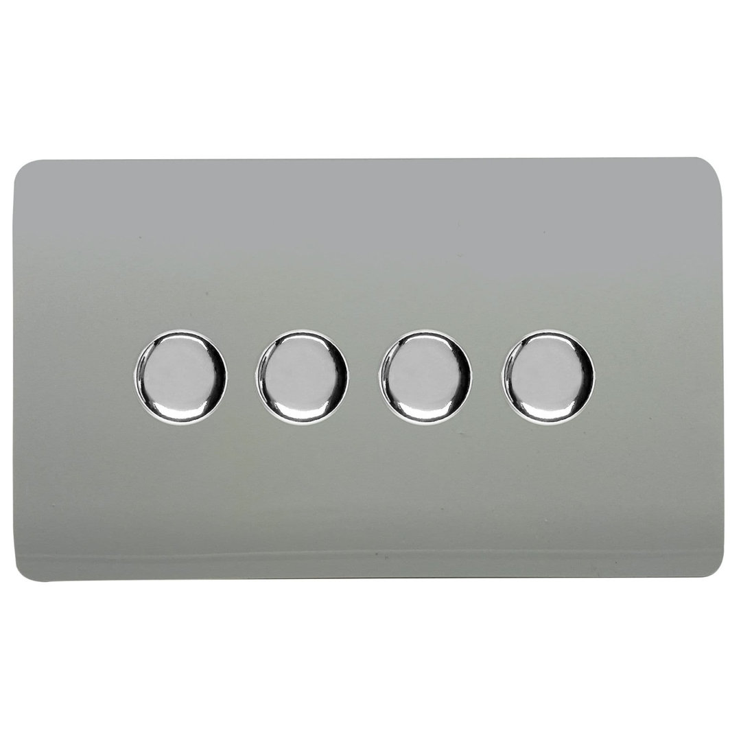 Trendi Switch 4 Gang 1 or 2 way 100w Rotary LED Dimmer Light Switch