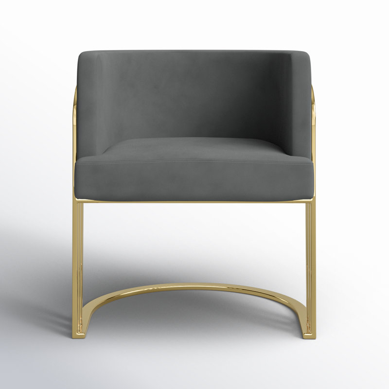 Fauteuil demi-tonneau 25 po, Gris, Doré