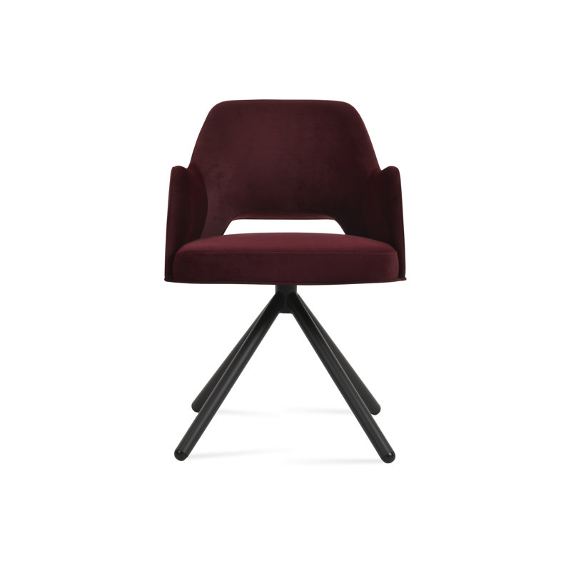 Chaise de salle à manger avec accoudoirs Marash, Noir