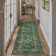 Romola Washable Oriental  Green Area Rug With Non-Slip Backing