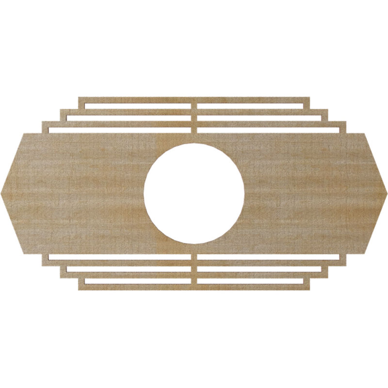 Médaillon de plafond ajouré en bois d'aulne 24 po x l 12 po x H 6 1/4 po x P 3/8 po, Hickory, H 10 po x l 20 po x P 0,25 po