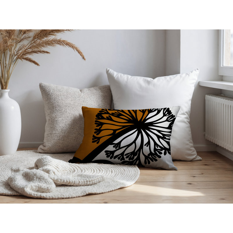 Oreiller rectangulaire réversible intérieur / extérieur Aldy, Orange, Rectangle H 14 po x l 20 po