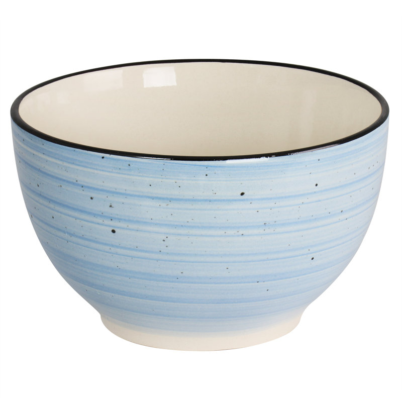 Stoneware Dinnerware Set 24 Piece - Service for 6, Light Blue