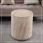 Grande table basse cylindrique d'appoint, table basse ronde en faux travertin MgO, table décorative intérieure et extérieure pour la cour intérieure, diamètre 15,94 po x H 18,31 po