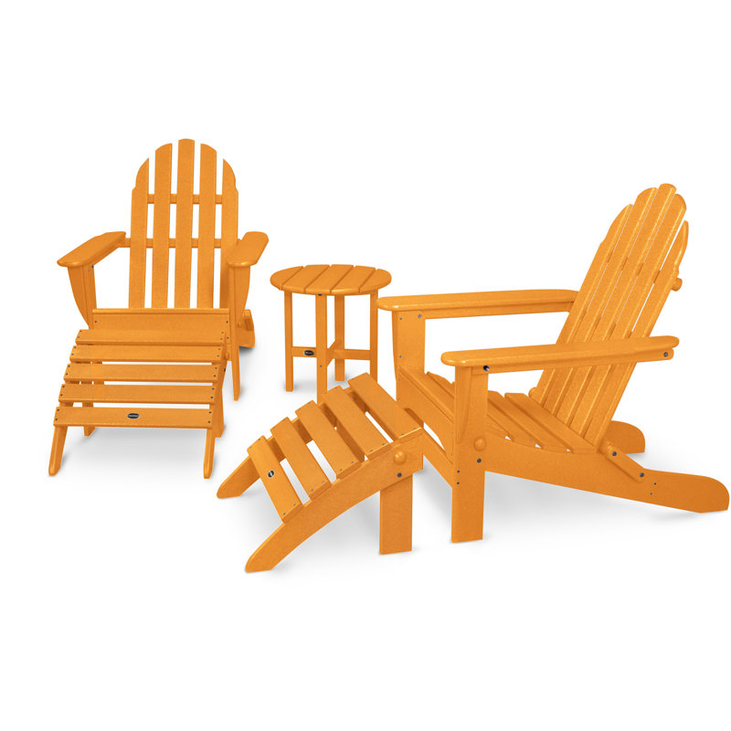 Ensemble décontracté 5 pièces POLYWOOD Classic Adirondack, Tangerine