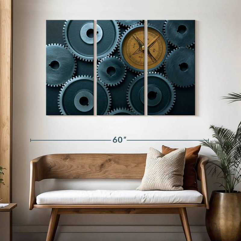 Cogs And Compass, 32" H x 50" W