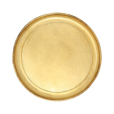 Global Views Plaid Etched Tray-Antique Brass