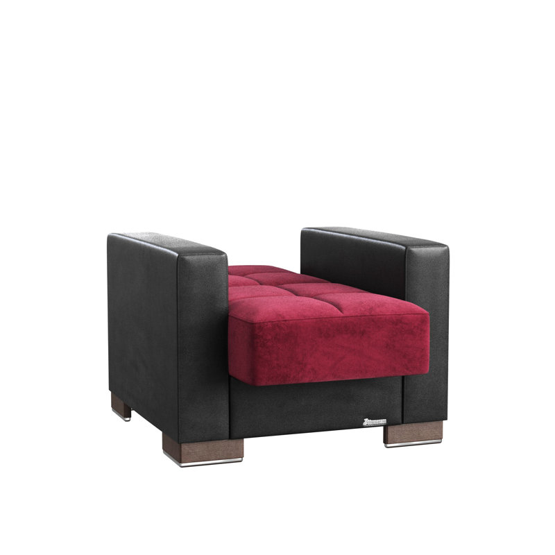 Fauteuil confortable en microfibre avec rangement - options de couleur bourgogne / noir pour un style de vie élégant