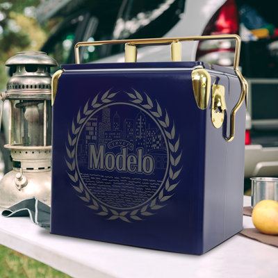 Glacière glacière avec ouvre-bouteille 13L (14 pte) Modelo, bleu et or