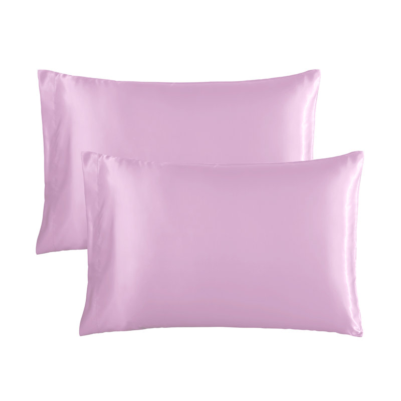 Taie d'oreiller en satin HAOK, Taie d'oreiller taille très grand, Rose