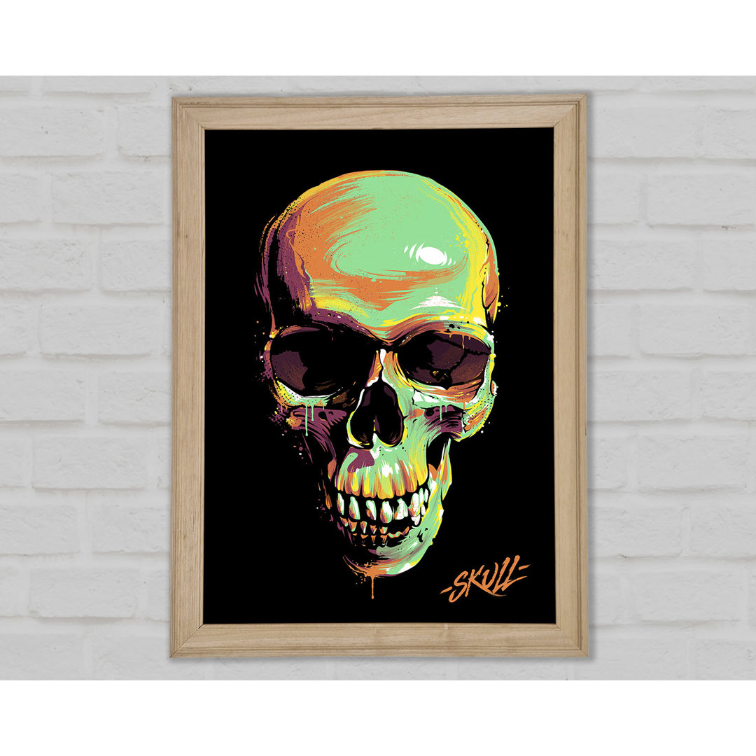 Pop Art Totenkopf Gerahmter Druck Wandkunst