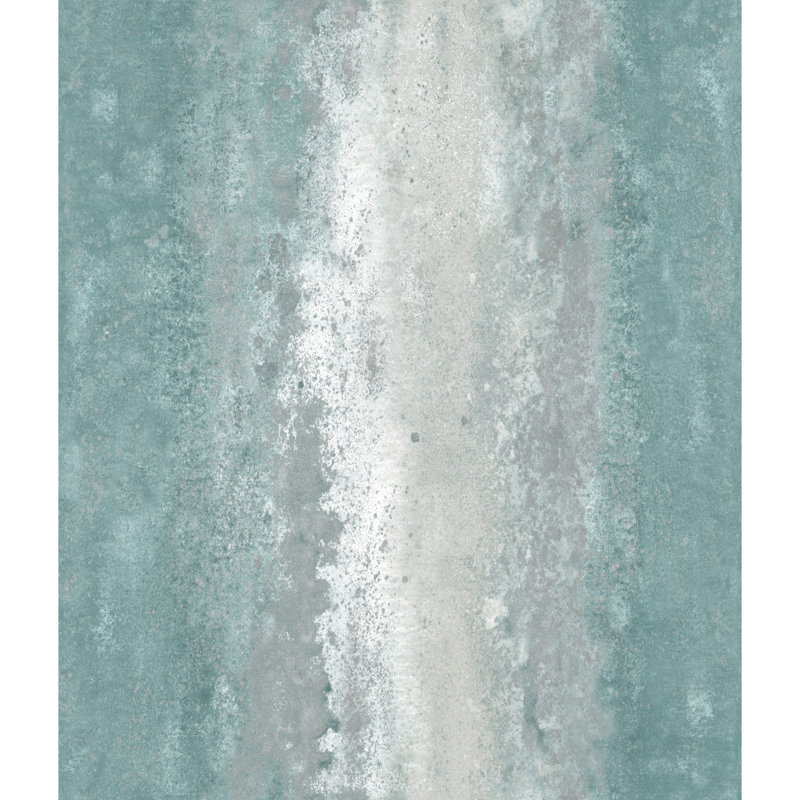 Rouleau de papier peint adhésif en métal oxydé L 16,5 pi x l 20,5 po Batterton, Bleu
