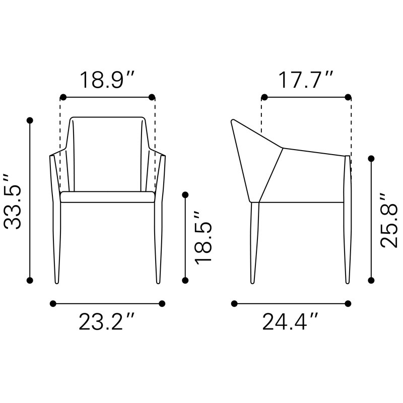 Ensemble de chaises Tyronza (ensemble de 2), Gris