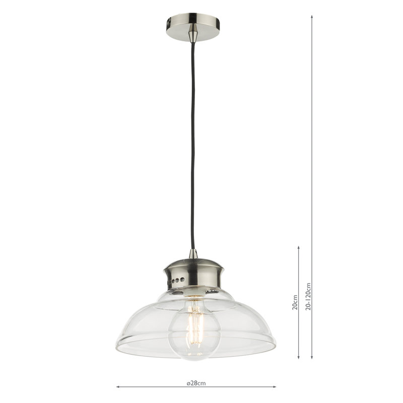 Anaya 1 - Light Dome Pendant, 20 cm x 28 cm, Chorme
