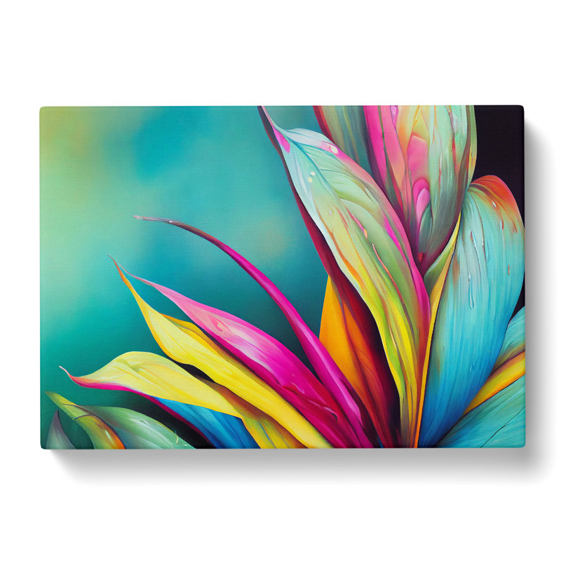 Ravishing Tropical Leaves Abstract - Wrapped Canvas