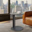 Table d'appoint ronde en cuir-909447349